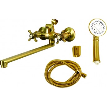 Смеситель для ванны с длинным изливом и душем ORANGE Classic M76-211br цвет бронза